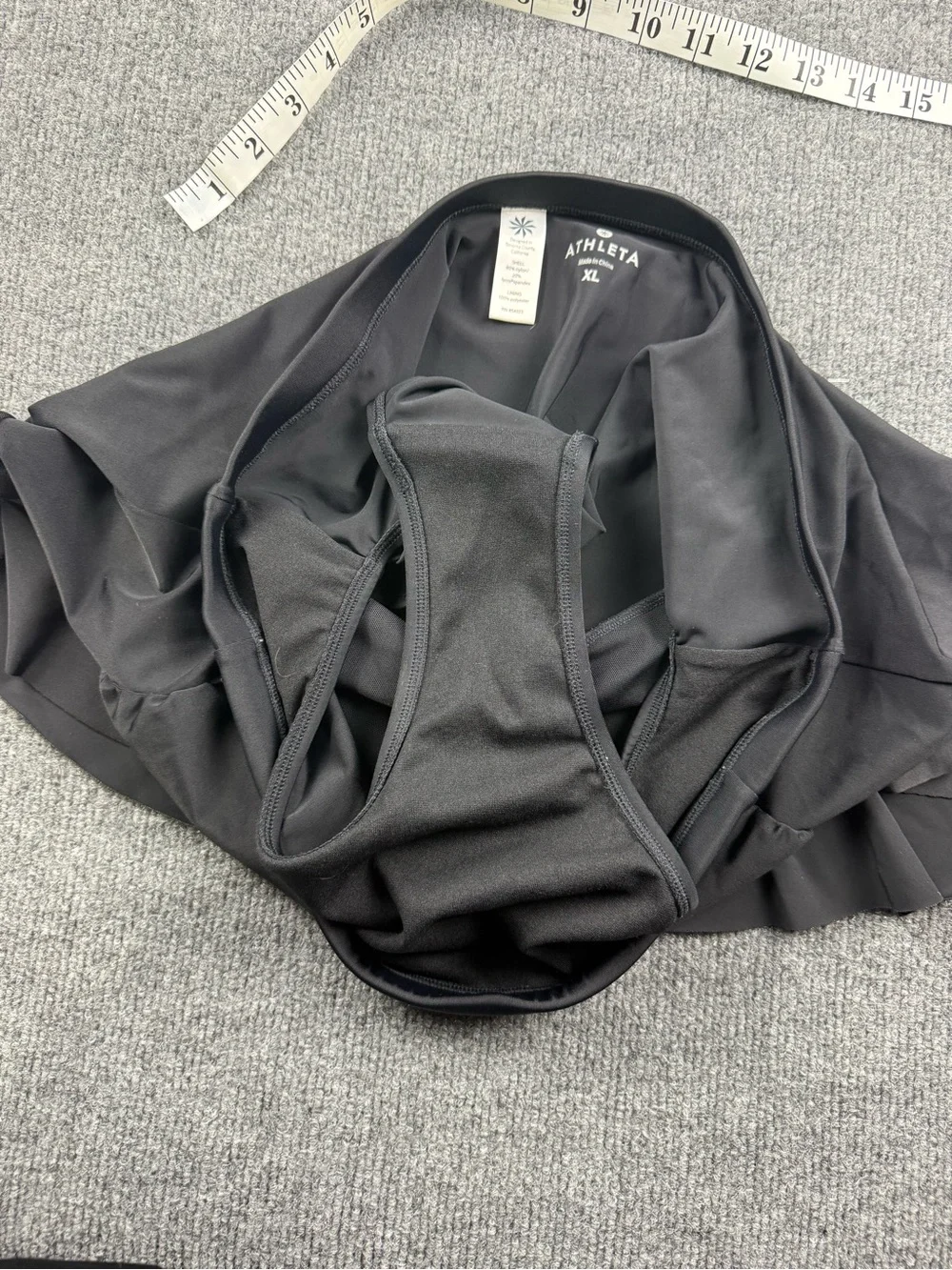 Athleta Black Ruffled Swim Skirt, Size XL - Picture 5 of 5